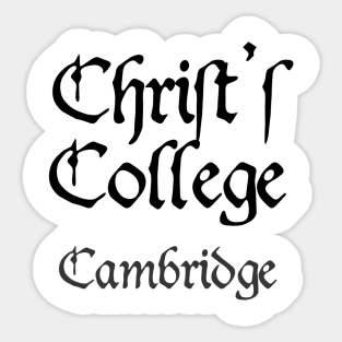 Cambridge Christ's College Medieval University Sticker